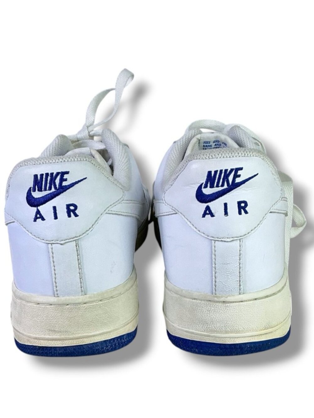 Nike Air Force 1 sneakers Vintage 2008 Leather Low Top white blue Men Size 12 - Picture 11 of 16